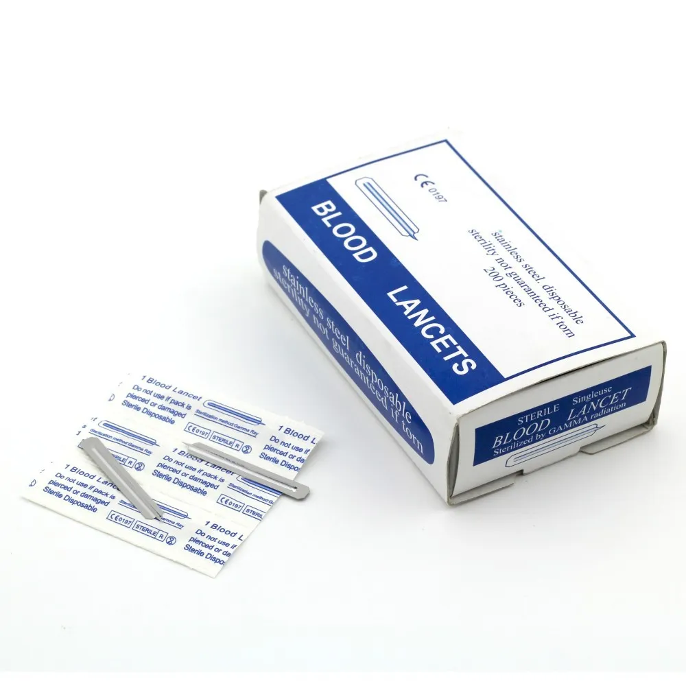 Medical disposable sterile stainless steel blood lancet 3