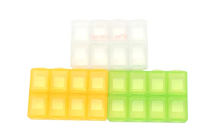Weekly 8 cases small pocket plastic portable pill box