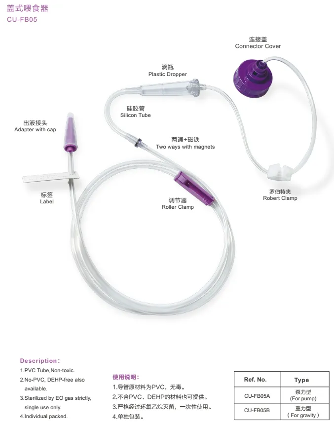Disposable sterile infusion enteral feeding giving set 2