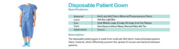medical disposable patient gown
