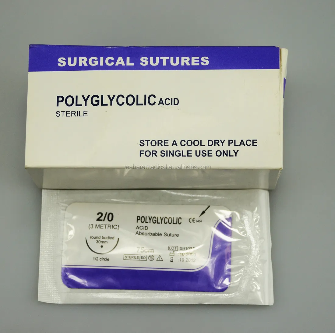 Disposable surgical sterile absorbable Polyglycolic Acid Suture/sutures 3