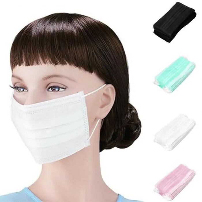 Face Mask With Earloop，3-Ply Non-Woven Disposable Surgical 5