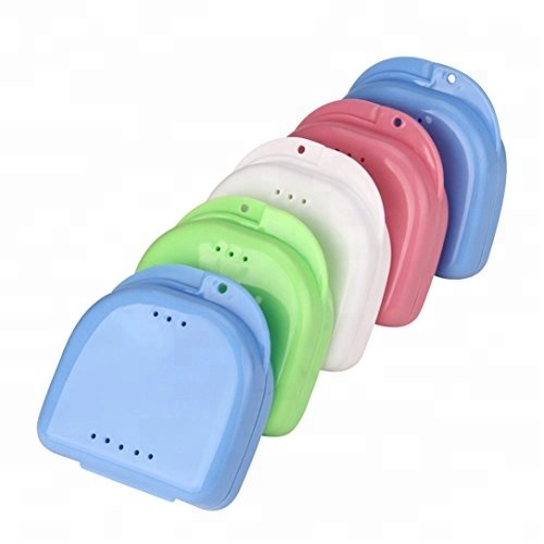 Plastic colorful orthodontic denture box for dentist use 4
