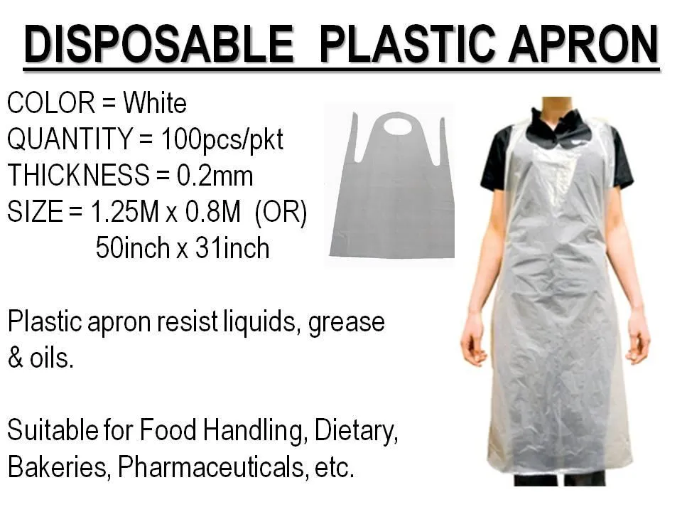 Disposable Waterproof Cleaning Plastic Biodegradable White Blue PE/CPE/PVC Apron 7