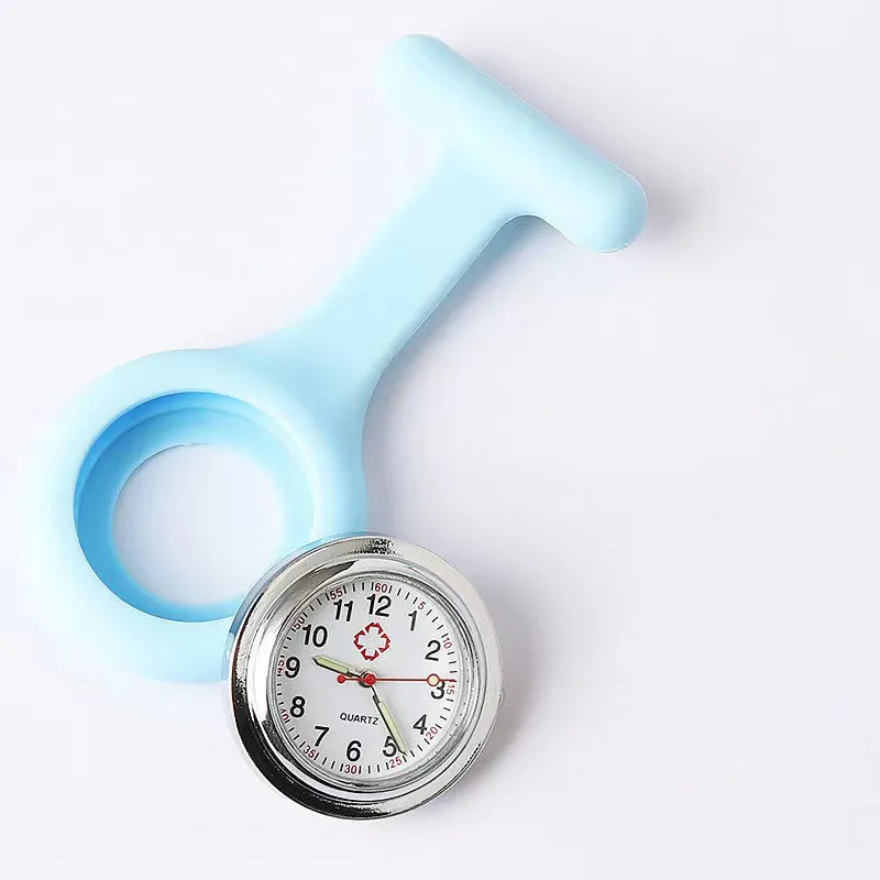 Promotional Portable Gift Rubber Silicone Doctor Digital Clip-On Pocket Medical Watch Clip Brooch Nurse Breast Watch 9