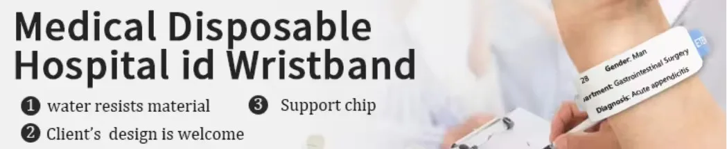 Disposable Use Soft PVC Vinyl Wristbands Patient Identification 9