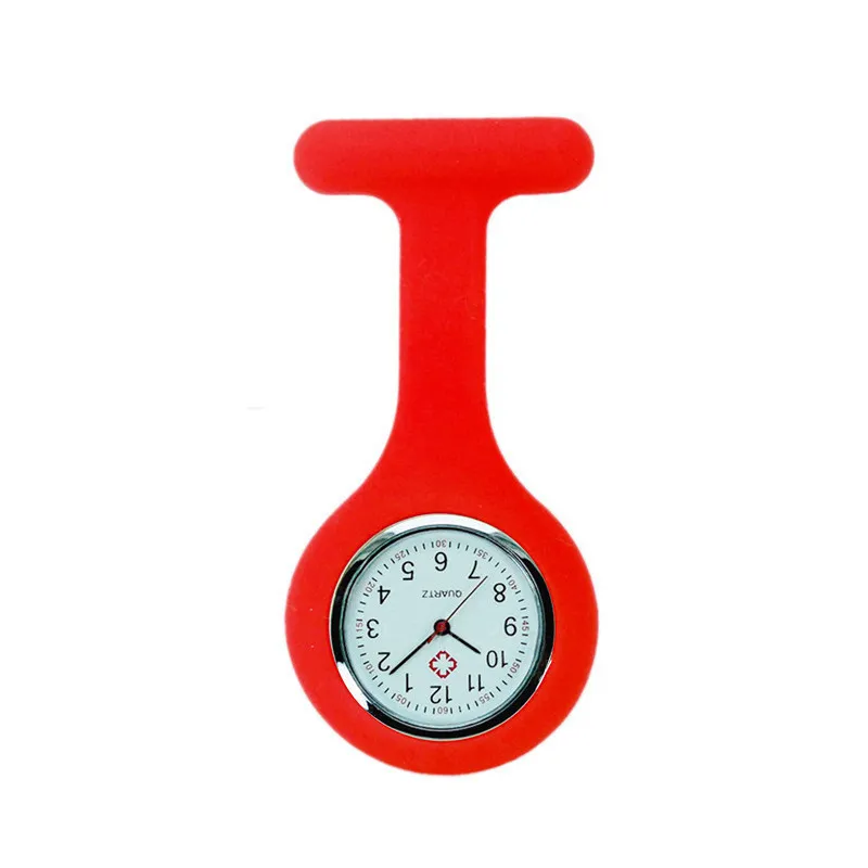 Promotional Portable Gift Rubber Silicone Doctor Digital Clip-On Pocket Medical Watch Clip Brooch Nurse Breast Watch 10