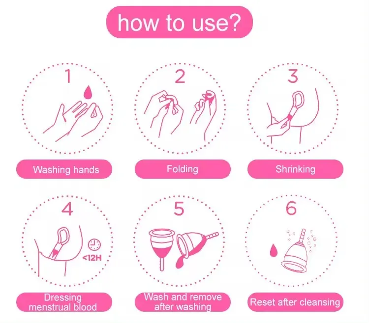 Recyclable silicon menstrual cup for women 11
