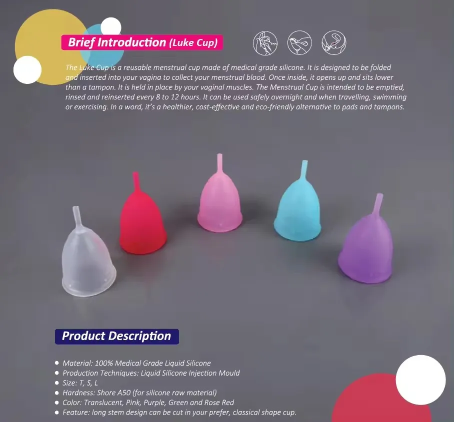 Recyclable silicon menstrual cup for women 9